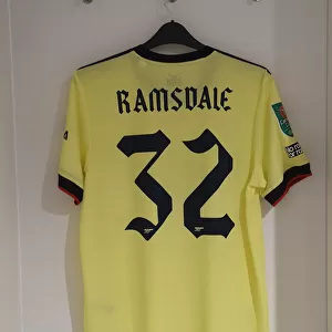 Arsenal's Ramsdale Jersey in Anfield Changing Room - Liverpool vs Arsenal, Carabao Cup Semi-Final