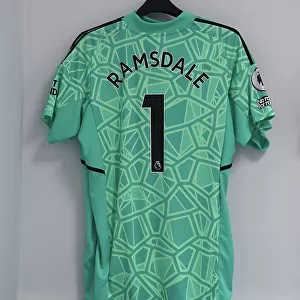 Arsenal's Ramsdale Jersey in Arsenal Changing Room Before Brighton Match (2022-23)