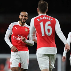 Arsenal's Ramsey and Walcott: Celebrating Goals Against Sunderland (2015-16)