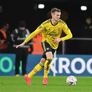 Arsenal's Rob Holding in Action against AFC Bournemouth in FA Cup Fourth Round