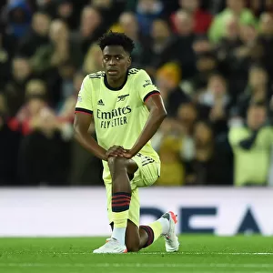 Arsenal's Sambi Lokonga Kneels During Liverpool vs Arsenal Premier League Match (2021-22)