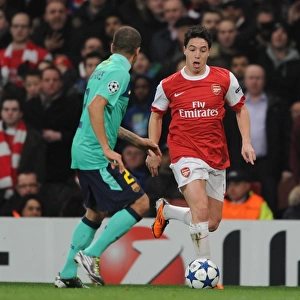 Arsenal's Samir Nasri Outshines Barcelona's Daniel Alves in Emirates Showdown: Arsenal 2 - 1 Barcelona, UEFA Champions League