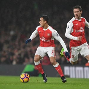 Arsenal's Sanchez and Monreal in Action against Watford, Premier League 2016-17