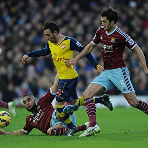Arsenal's Santi Cazorla Wins Penalty Against West Ham United in Premier League Clash