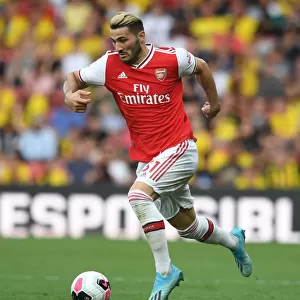 Arsenal's Sead Kolasinac in Action against Watford in Premier League Clash (2019-20)
