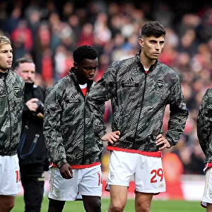 Arsenal's Star Quartet: Smith Rowe, Nketiah, Havertz, Zinchenko Unite for Battle against Sheffield United (2023-24)
