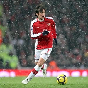 Arsenal's Tomas Rosicky in Action Against Everton during Barclays Premier League Match, Emirates Stadium (9/1/10)