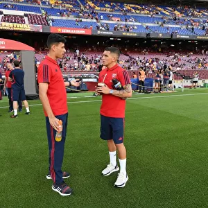 Arsenal's Torreira and Martinelli Pre-Season Encounter FC Barcelona, 2019