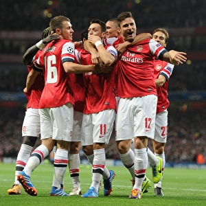 Arsenal's Unforgettable Goal Celebration: Ozil, Sagna, Ramsey, Gibbs, Flamini, Giroud (vs. Napoli, 2013-14)