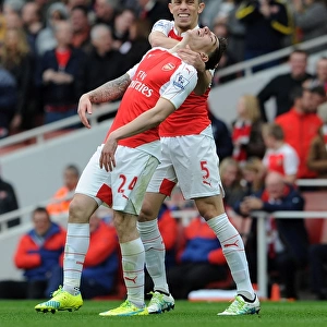 Arsenal's Unstoppable Duo: Bellerin and Gabriel's Goal Celebration vs. Watford (2015-16)