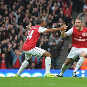 Arsenal's Vermaelen and Walcott Celebrate Second Goal vs. West Bromwich Albion (2011-12)