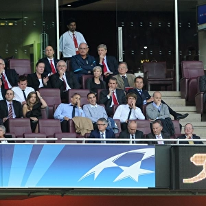 Arsene Wenger the Arsenal Manager watches the match from the Directors Box with his assistant Boro Primorac. Arsenal 1: 0 Udinese. UEFA Champins League Qualifying Round, 1st leg. Emirates Stadium, 16 / 8 / 11. Credit : Arsenal Football Club /