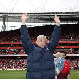 Arsene Wenger Celebrates Arsenal's 4-0 Victory Over Fulham in the Barclays Premier League (2010)