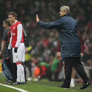 Arsene Wenger Leading Arsenal Against AC Milan in 2008 Champions League at Emirates Stadium