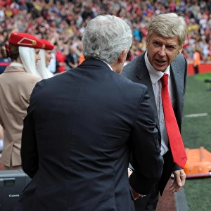 Arsene Wenger and Mark Hughes: Pre-Match Handshake at Arsenal vs Stoke City (2013-14)