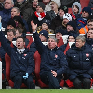 Arsene Wenger and His Team: A Tie at Emirates - Wenger, Rice, and Lewin in the Dugout