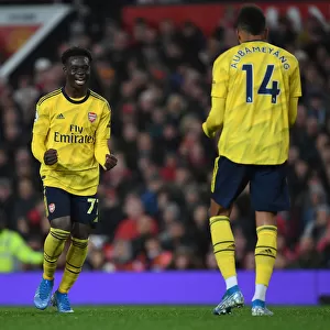 Aubameyang and Saka's Goal Celebration: Manchester United vs. Arsenal (2019-20)