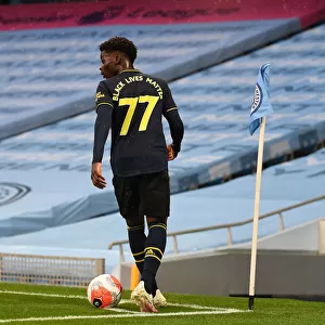 Bukayo Saka in Action: Manchester City vs. Arsenal, Premier League 2019-2020 - The Young Star Shines at Etihad Stadium