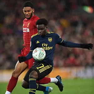 Bukayo Saka vs Joe Gomez: Intense Battle at Anfield - Carabao Cup 2019-20