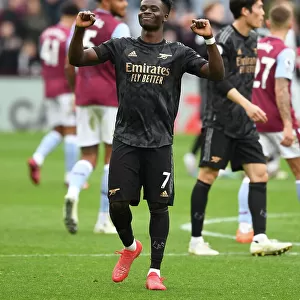 Bukayo Saka's Celebration: Arsenal Secures Win Against Aston Villa in Premier League