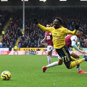 Burnley vs. Arsenal: Bukayo Saka Foul by Matthew Lowton - Premier League 2019-2020