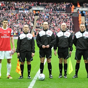 Captains : Robin van Persie (Arsenal), Stephen Carr (Birmingham) line up with officials before the match. Arsenal 1: 2 Birmingham City, Carling Cup Final, Wembley Stadium, London, 27 / 2 / 2011. Credit : Stuart MacFarlane / Arsenal