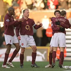 Cesc Fabregas and Mathieu Flamini Celebrate Arsenal's Second Goal vs. Fulham (4-0), FA Premiership, 2006