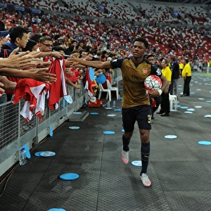 Chuba Akpom Scores and Celebrates Epic Goal with Arsenal Fans in Arsenal v Singapore XI Match, 2015