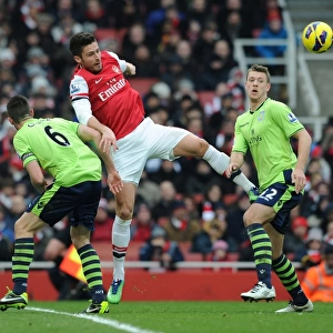 Clash at Emirates: Giroud vs Clark and Baker - Arsenal vs Aston Villa, Premier League 2012-13