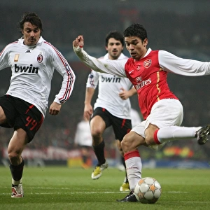 Eduardo vs. Massimo Oddo: Stalemate in the Champions League Showdown at Emirates Stadium, Arsenal vs. AC Milan, 2008