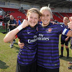 Ellen White and Steph Houghton (Arsenal) after the match. Arsenal Ladies 3: 0 Bristol Academy