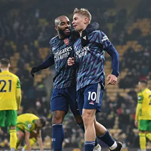 Five-Star Finish: Emile Smith Rowe and Alexandre Lacazette's Euphoric Goal Celebration (Arsenal vs Norwich City 2021-22)