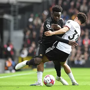 Fulham vs. Arsenal: Bukayo Saka Fouled by Robinson in Premier League Clash (2022-23)