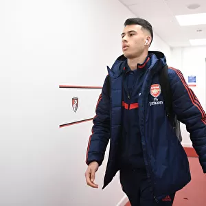 Gabriel Martinelli's Arrival at Vitality Stadium for AFC Bournemouth vs Arsenal FA Cup Match