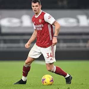 Granit Xhaka of Arsenal in Action at Tottenham Hotspur Stadium during the 2020-21 Premier League Match