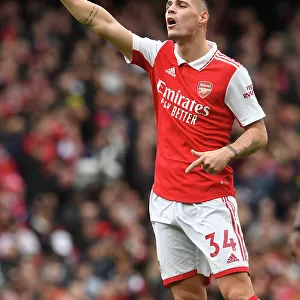 Granit Xhaka: Arsenal's Midfield Maestro in Action Against Crystal Palace, Premier League 2022-23