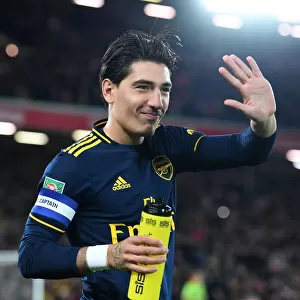 Hector Bellerin of Arsenal Prepares for Carabao Cup Showdown at Anfield: Liverpool vs. Arsenal
