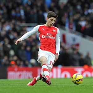 Hector Bellerin: Arsenal's Unstoppable Force in Action against Aston Villa, Premier League 2014-15