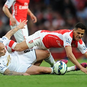 Intense Clash at Emirates: Sanchez Fouls Shelvey, Premier League 2014/15