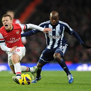 Intense Premier League Clash: Jack Wilshere Fouls Youssouf Mulumbu (Arsenal vs. West Bromwich Albion, 2012-13)