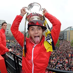 Jack Wilshere Celebrates Arsenal's FA Cup Victory in London Parade (2014-15)