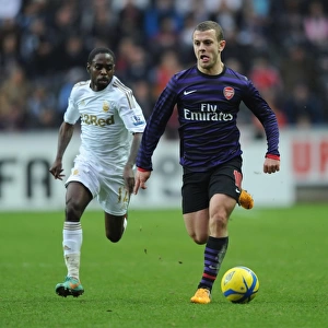 Jack Wilshere vs. Nathan Dyer: A Midfield Battle at Swansea FA Cup Match (Swansea vs. Arsenal 2012-13)