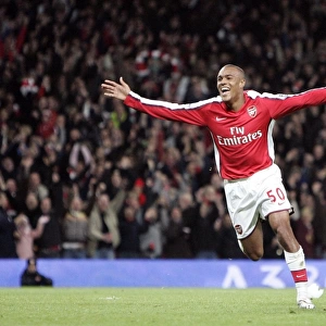 Jay Simpson celebrates scoring his and Arsenals 2nd goal