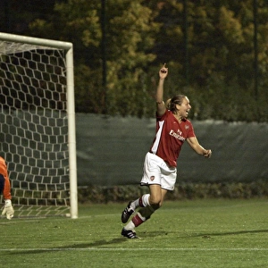 Jayne Ludlow celebrates scoring her 1st goal Arsenals 4th