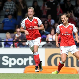 Jordan Nobbs celebrates scoring Arsenals 2nd goal. Arsenal Ladies 2: 0 Notts County