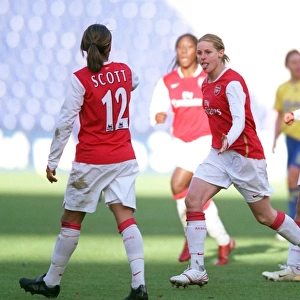 Kelly Smith's Double: Arsenal Ladies Celebrate Semi-Final Goals vs. Brondby IF
