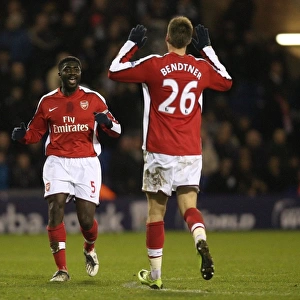 Kolo Toure & Nicklas Bendtner celebrate the 3rd Arsenal goal
