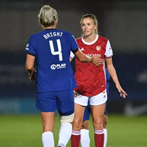 Leah Williamson and Millie Bright Share a Moment of Sportsmanship: Chelsea Women vs Arsenal Women in Continental Cup Clash