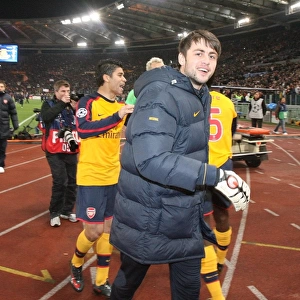 Lucasz Fabianski (Arsenal) celebrates after the match