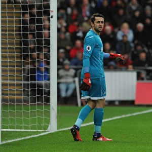 Lukasz Fabianski of Swansea Faces Off Against Arsenal in Premier League Clash